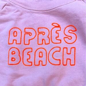 Crewcuts Pink Sweatshirt with neon ‘Après Beach’ stitching